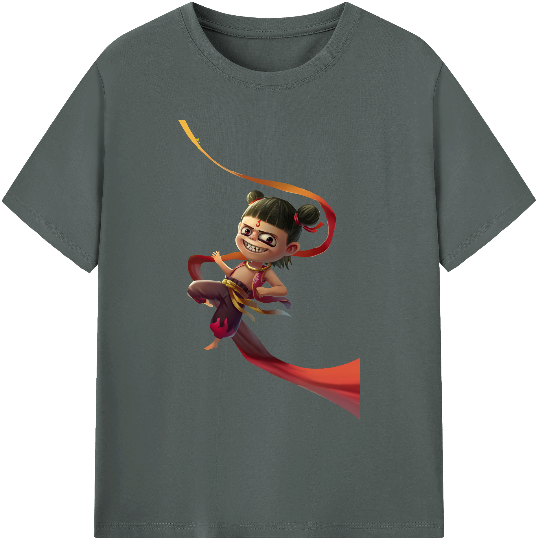 （画像用） Ne Zha 2 ナタ 魔童の大暴れ 綿100％ メンズ半袖Tシャツ｜肌触りやわらか＆通気性